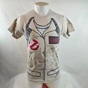 Ghostbusters Venkman T Shirt Mens Small Beige Graphic Costume Movie Tee Cosplay